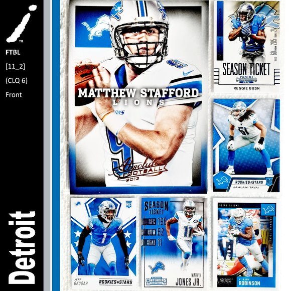 NFL Other - Detroit Lions 6 Card Lot - FTBL [11_2]